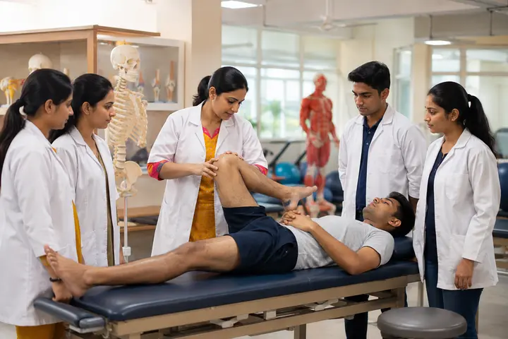 Bachelor of Physiotherapy students participating in practical healthcare education