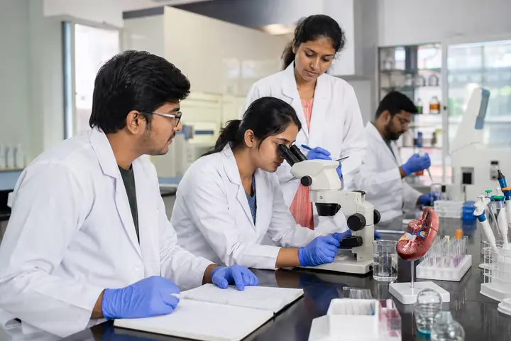 Bachelor of Medical Laboratory Science students participating in practical healthcare education