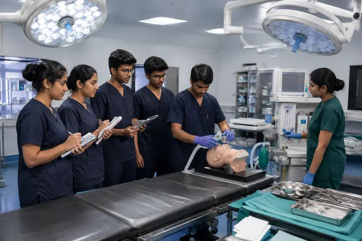 Bachelor of Science in Operation Theatre Technology students participating in practical healthcare education