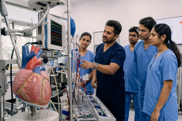 Bachelor of Science in Perfusion Technology students participating in practical healthcare education