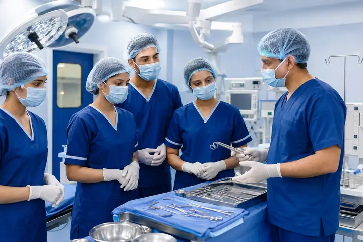 Diploma in Operation Theatre Technology students participating in practical healthcare education