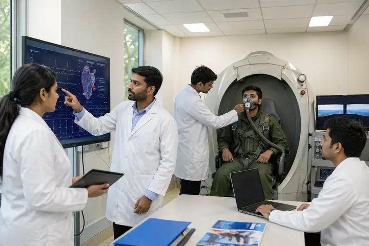 Doctor of Medicine in Aerospace Medicine students participating in practical healthcare education