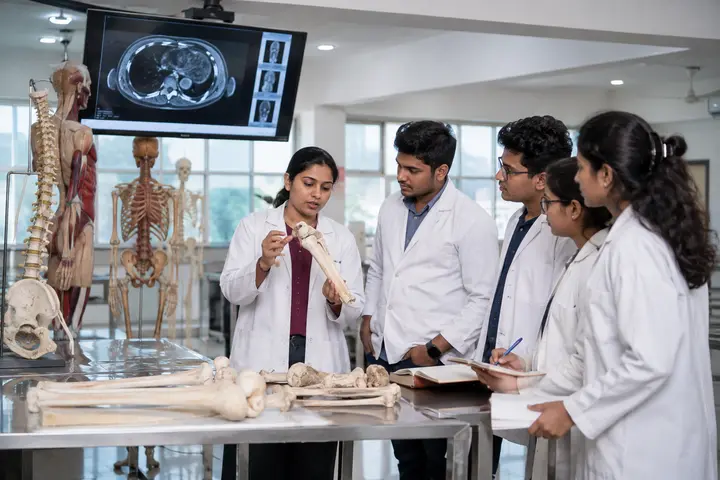 Doctor of Medicine in Anatomy students participating in practical healthcare education