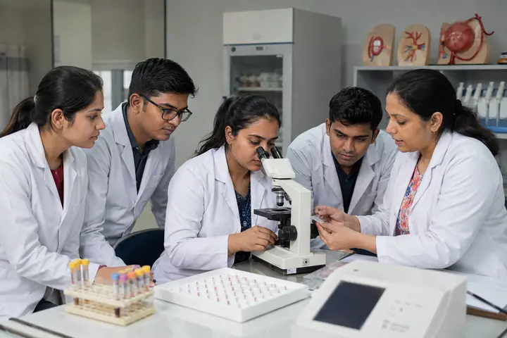 Doctor of Medicine in Immunohematology and Blood Transfusion students participating in practical healthcare education