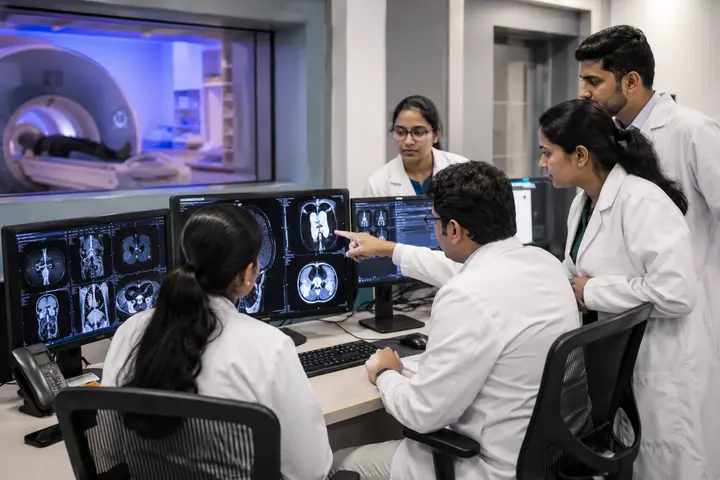 Doctor of Medicine in Radiodiagnosis students participating in practical healthcare education