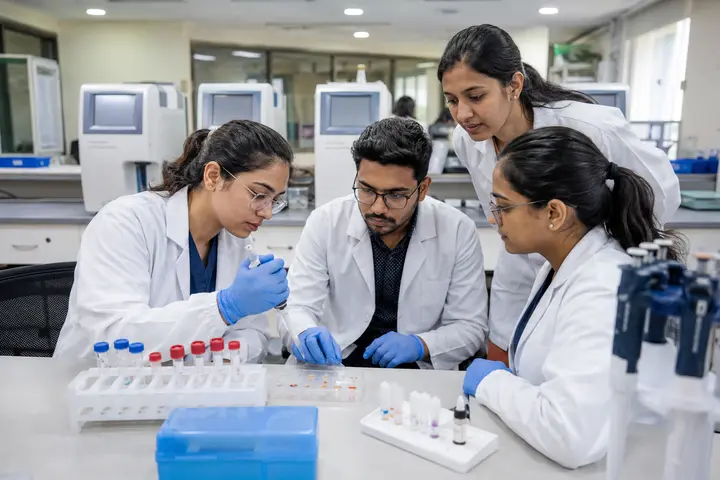 Doctor of Medicine in Transfusion Medicine students participating in practical healthcare education