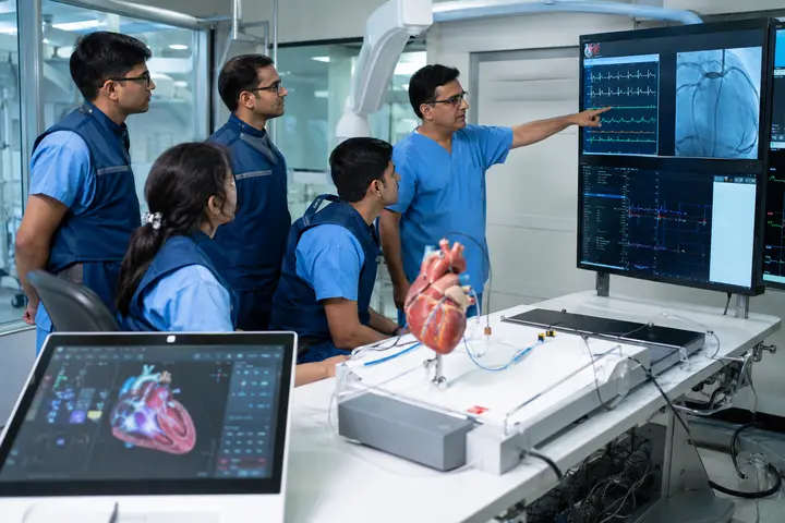 Doctorate of Medicine in Cardiology students participating in practical healthcare education