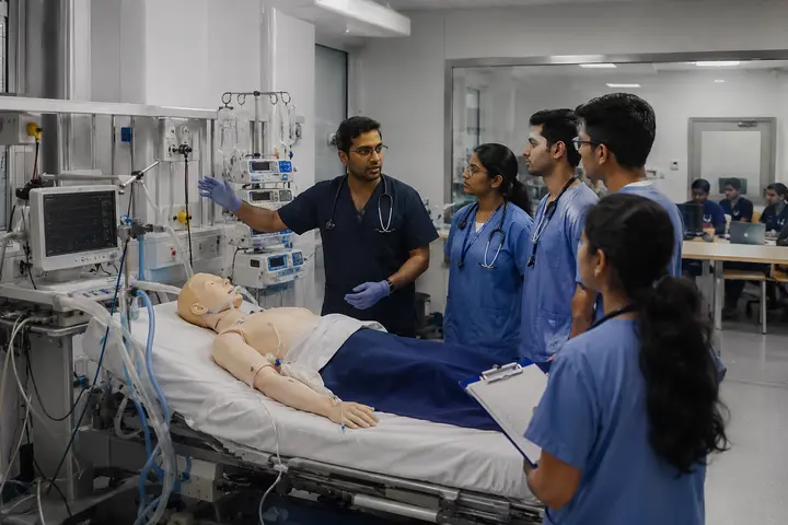 Doctorate of Medicine in Critical Care Medicine students participating in practical healthcare education