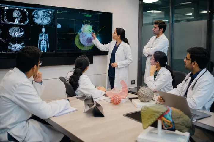 Doctorate of Medicine in Medical Oncology students participating in practical healthcare education
