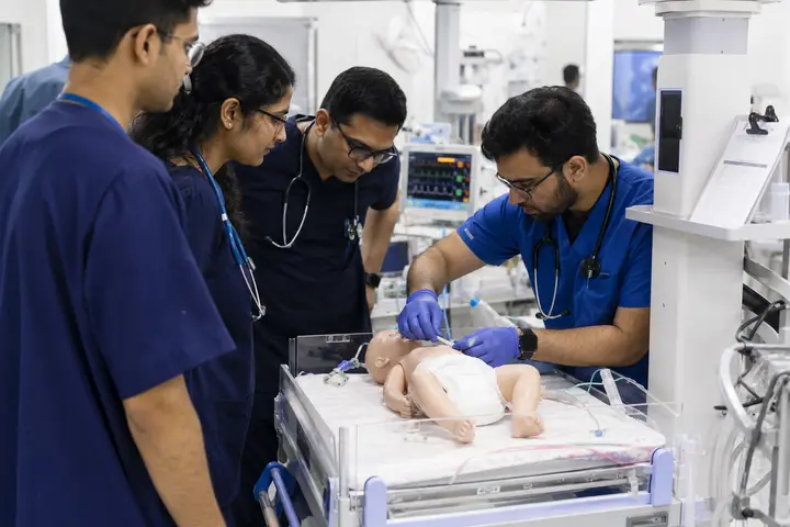 Doctorate of Medicine in Neonatology students participating in practical healthcare education