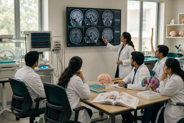 Doctorate of Medicine in Paediatric Neurology students participating in practical healthcare education