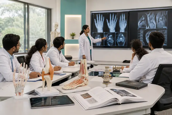 Doctorate of Medicine in Rheumatology students participating in practical healthcare education