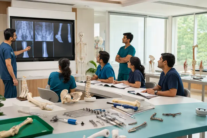 Master of Chirurgiae in Paediatric Orthopaedics students participating in practical healthcare education
