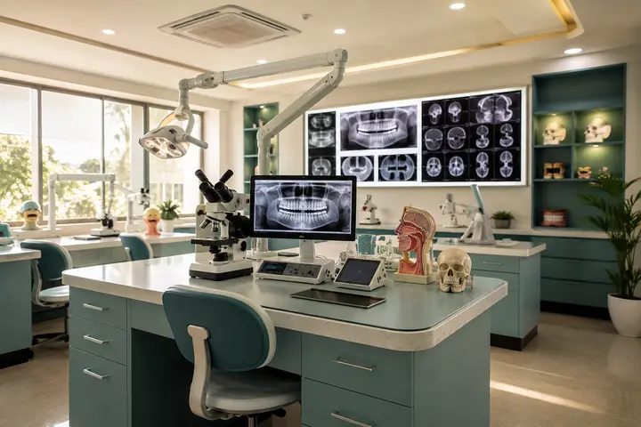 Master of Dental Surgery in Oral Medicine and Radiology students participating in practical healthcare education