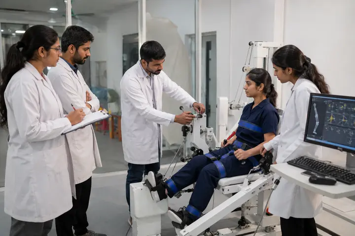 Master of Physiotherapy students participating in practical healthcare education