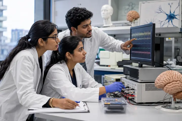 Master of Science by Research in Neuroscience students participating in practical healthcare education