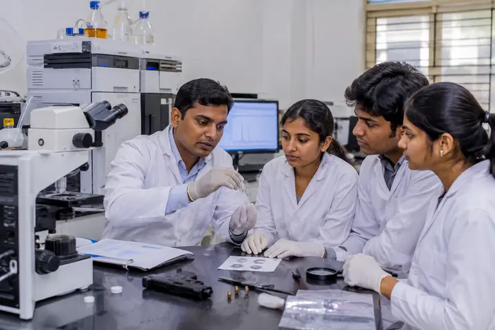 Master of Science in Forensic Science students participating in practical healthcare education