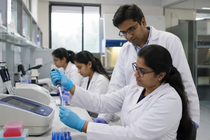 Master of Science in Medical Biotechnology students participating in practical healthcare education