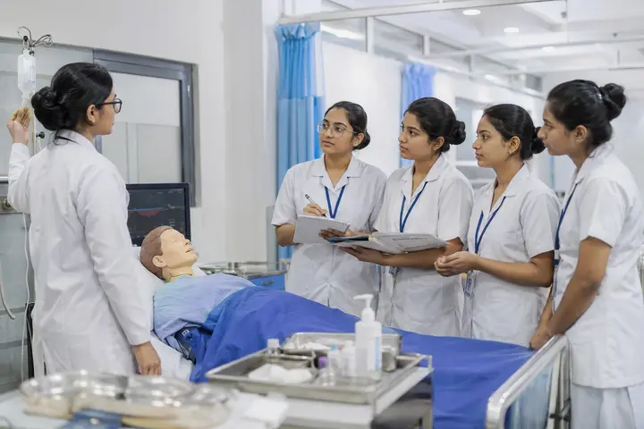 Master of Science in Nursing students participating in practical healthcare education