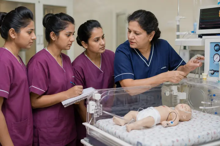 Post Basic Diploma in Neonatal Specialty Nursing – Residency Programme students participating in practical healthcare education