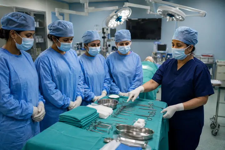 Post Basic Diploma in Operation Room Specialty Nursing – Residency Programme students participating in practical healthcare education